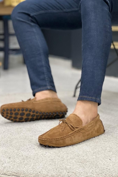 Brown Suede Groom Wedding Loafers for Men by GentWith.com with Free Worldwide Shipping