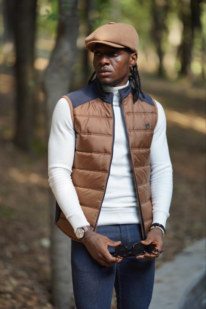 Brown puffer outlet vest