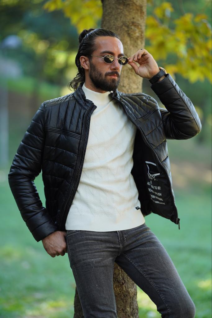 Leather ki jacket on sale gents