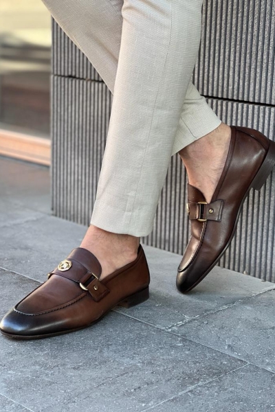 Brown Groom Wedding Penny Loafers for Men by GentWith.com with Free Worldwide Shipping