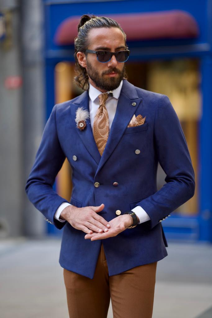 Double breasted blazer sales men