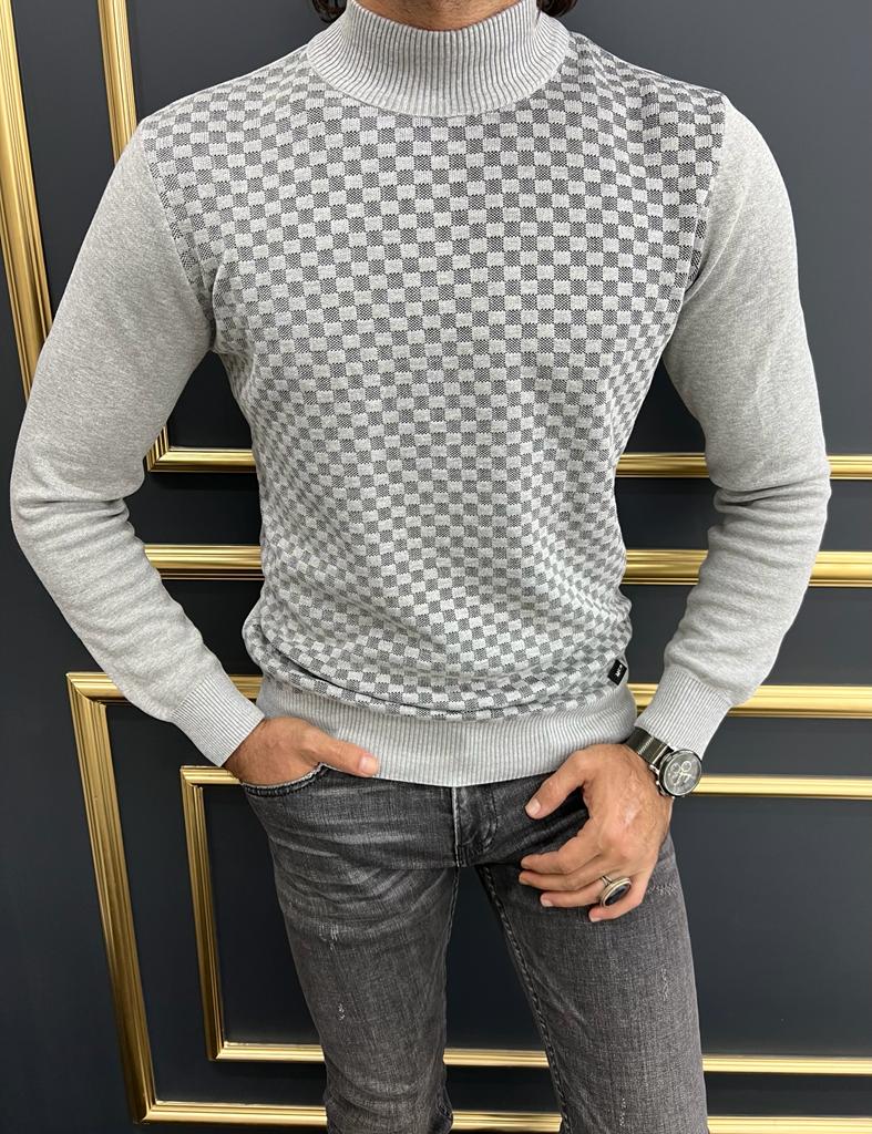 Buy Yellow Slim Fit Mock Turtleneck Wool Sweater by GentWith