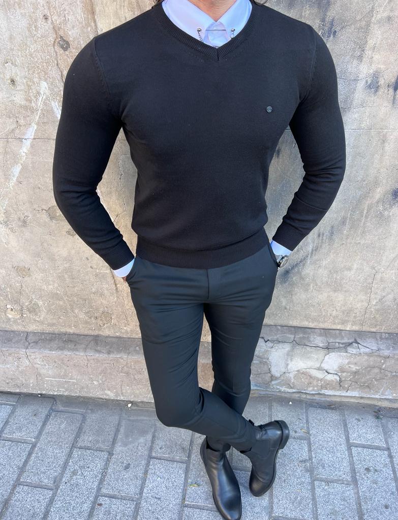 Black Fit Sweater for Men GentWith.com
