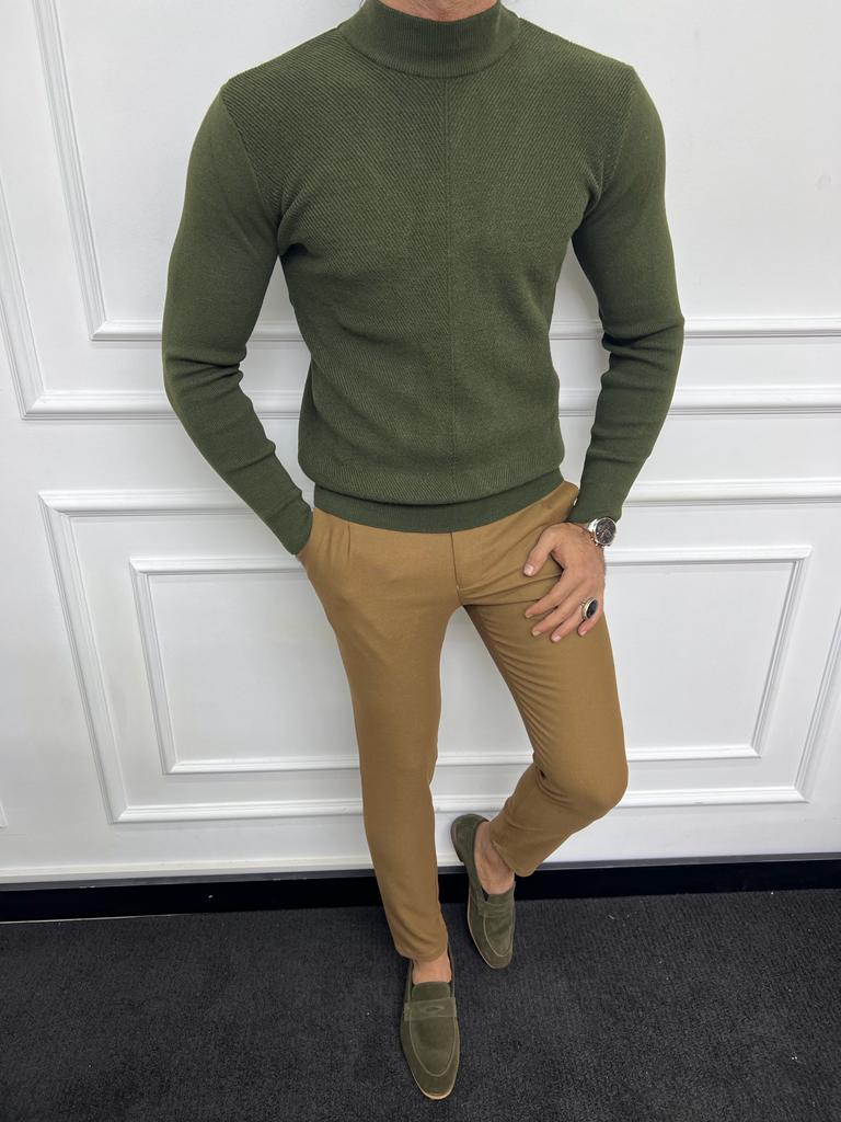 Mens green shop sweater outfit