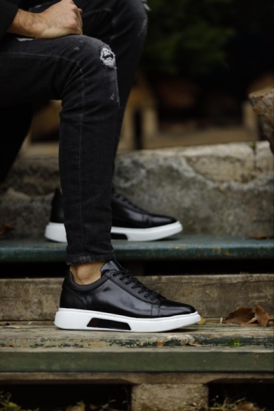 Black High Top Sneakers by GentWith.com with Free Worldwide Shipping