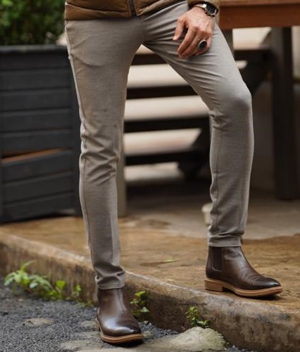 GentWith Laughlin Camel Brown Slim Fit Pants - GENT WITH