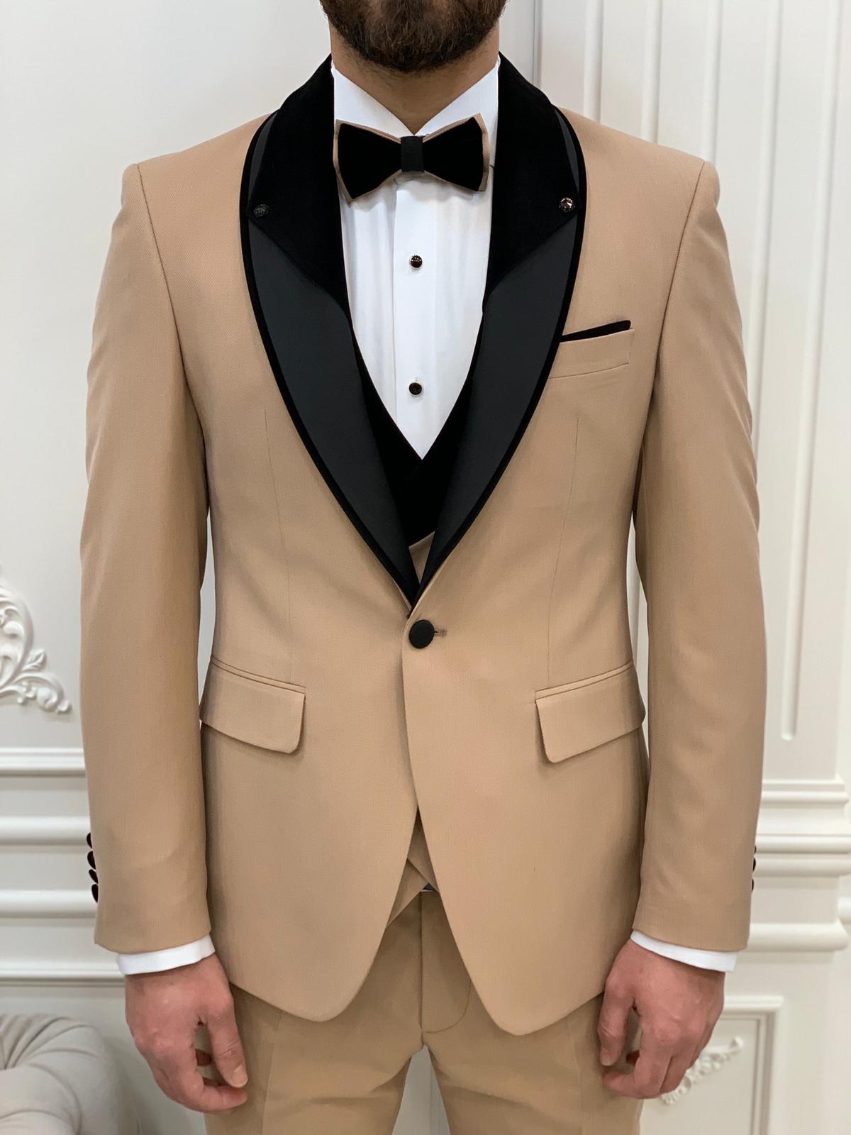 Gold Velvet Shawl Lapel Tuxedo