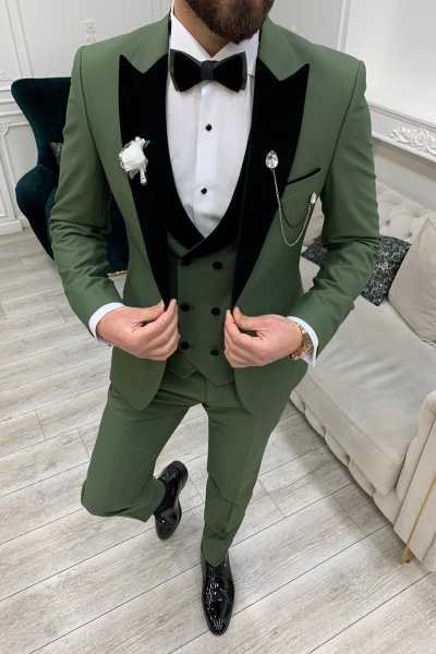 Light Green Groom Wedding Tuxedo Suit for Men by GentWith.com with Free Worldwide Shipping