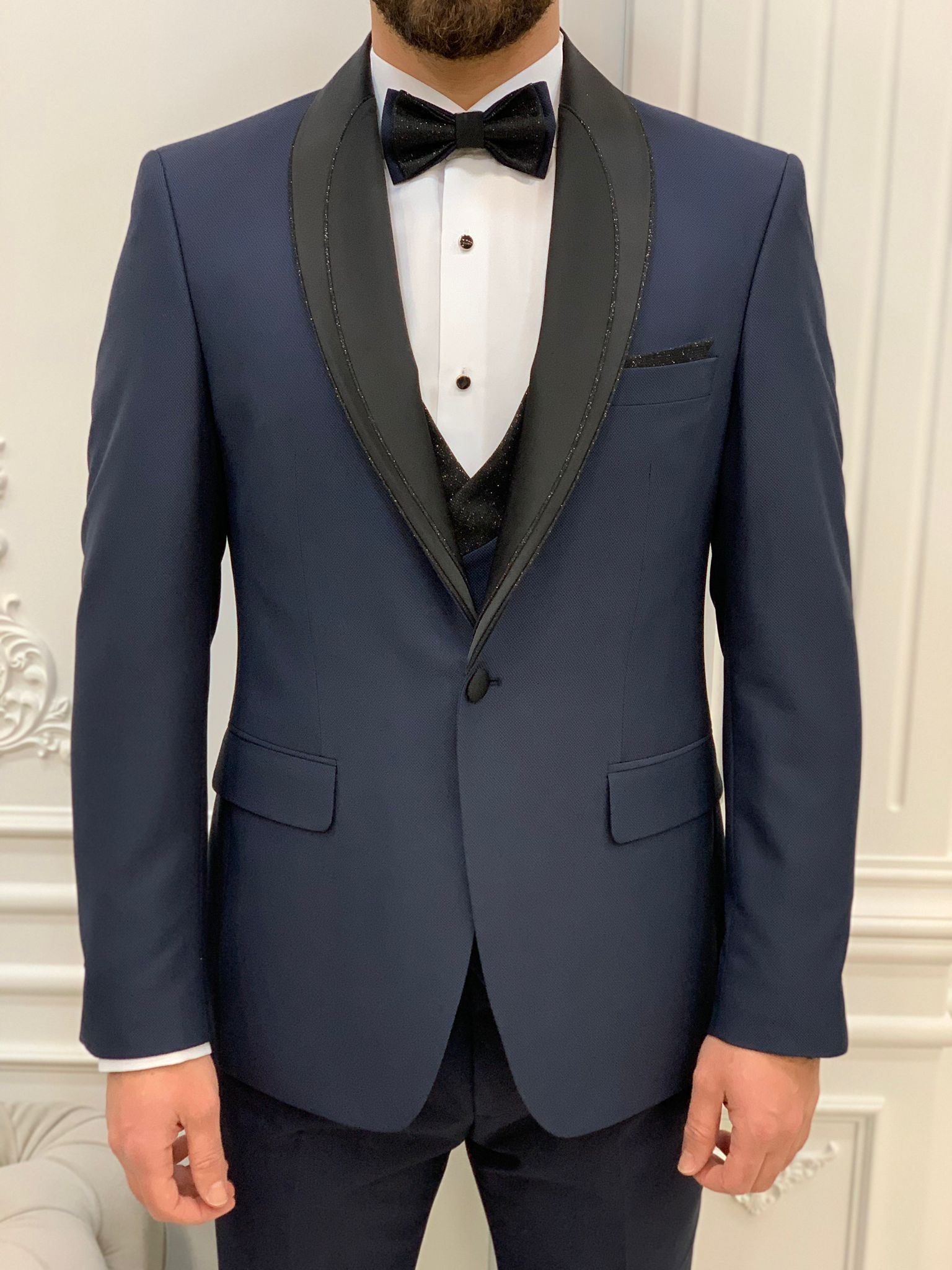 Navy Blue Groom Wedding Suit for Men by GentWith.com
