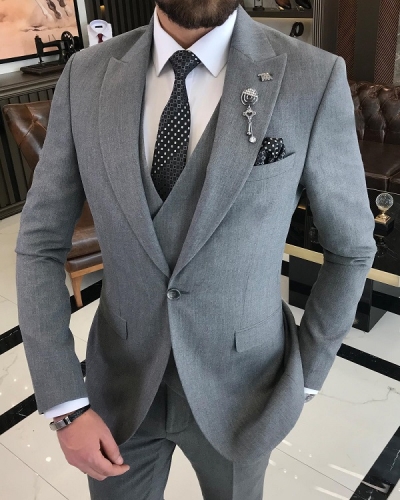 Gray Party Suit for Men by GentWith.com with Free Worldwide Shipping
