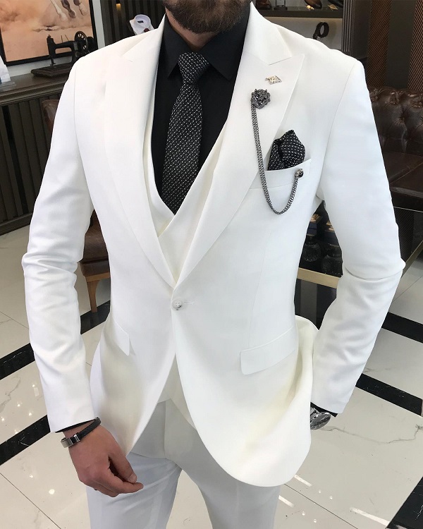 White Party Suit for Men by GentWith.com with Free Worldwide Shipping