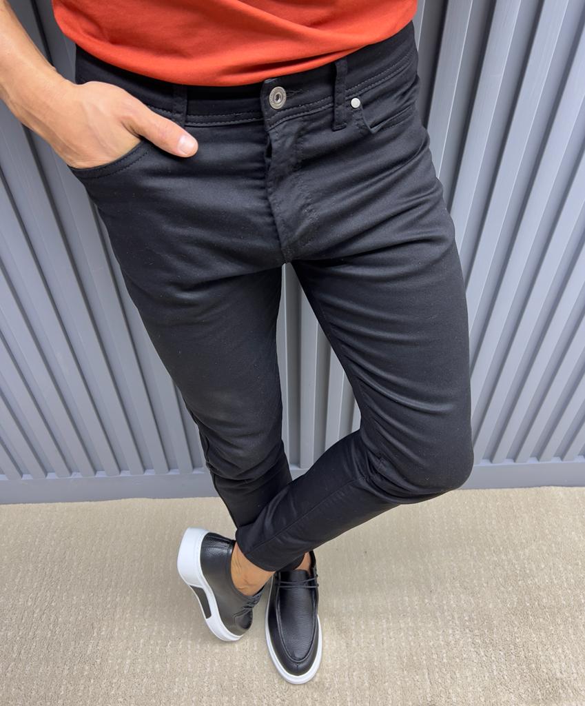 Black Slim Fit Jeans for Men by GentWith.com