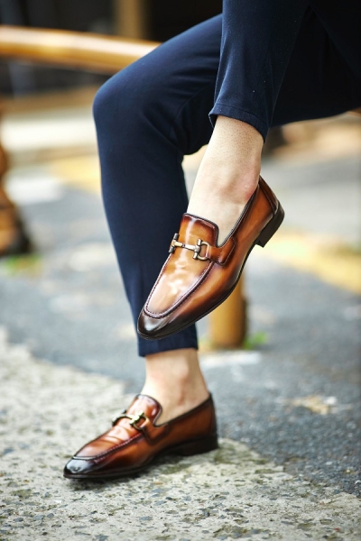 Rapid Brown Bit Loafers for Men by GentWith.com with Free Worldwide Shipping