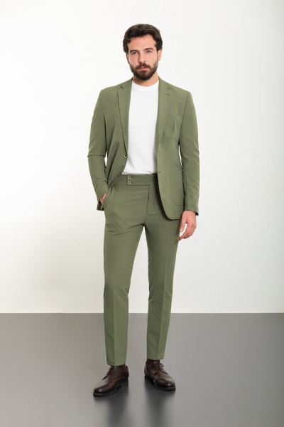 Khaki Slim Fit 2 Piece Suit