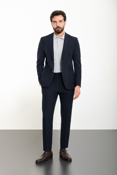 Navy Blue Slim Fit 2 Piece Suit