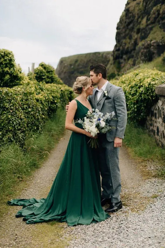 Groom Outfit Ideas to Wear with a Green Bridal Dress