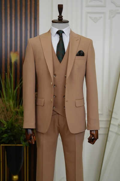 Men's Brown Slim Fit Suit