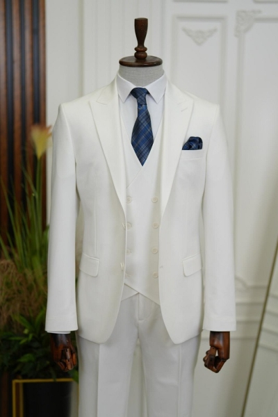 Men's White Slim Fit Suit