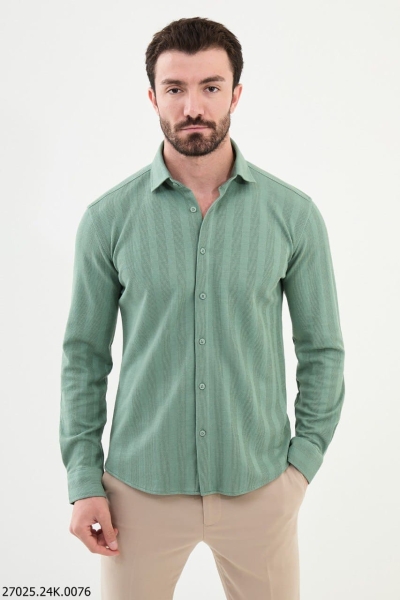 Light Green Striped Shirt