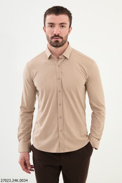 Beige Cotton Shirt