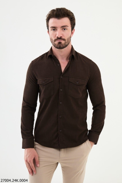 Mens Corduroy Shirt Brown
