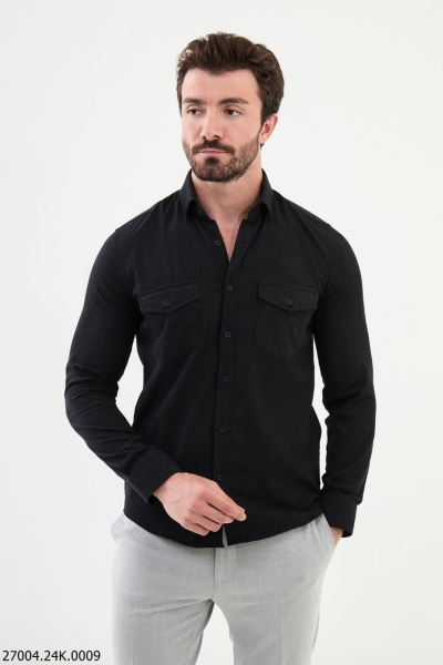 Mens Corduroy Shirt Navy Blue