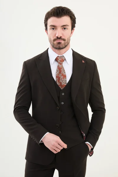 Brown Wool Suit for Men