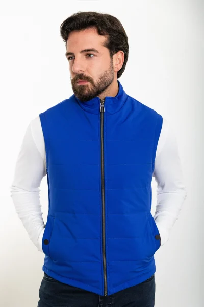 Men’s Slim Fit Puffer Vest - Blue