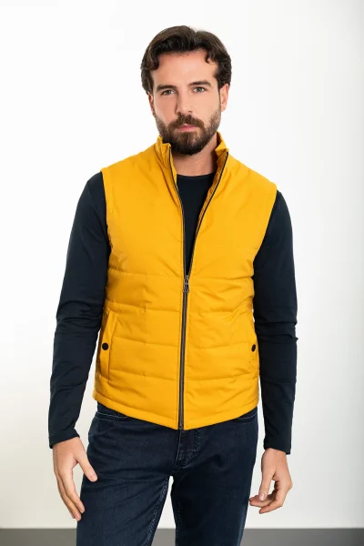 Men’s Slim Fit Puffer Vest - Yellow