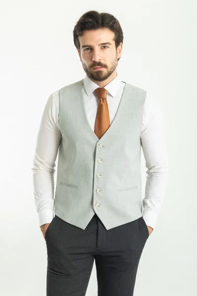 Men’s Zara Slim Fit Wool Vest - Gray