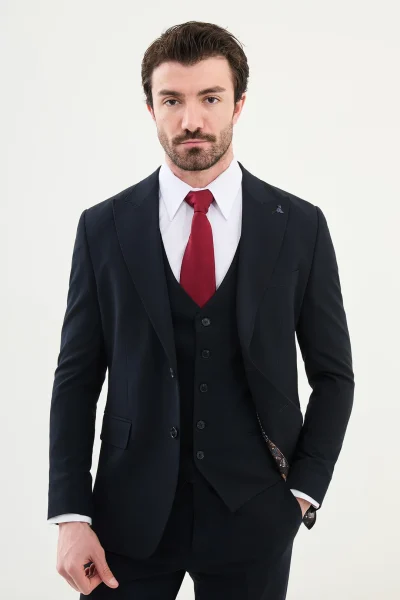 Navy Blue Groom Suit