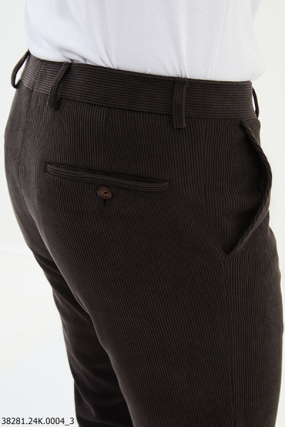 Brown Slim Fit Corduroy Pants