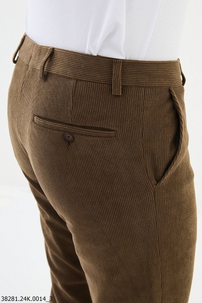 Camel Slim Fit Corduroy Pants