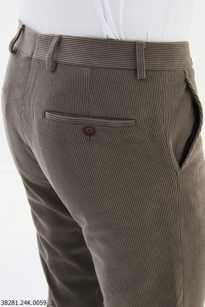 Light Brown Slim Fit Corduroy Pants