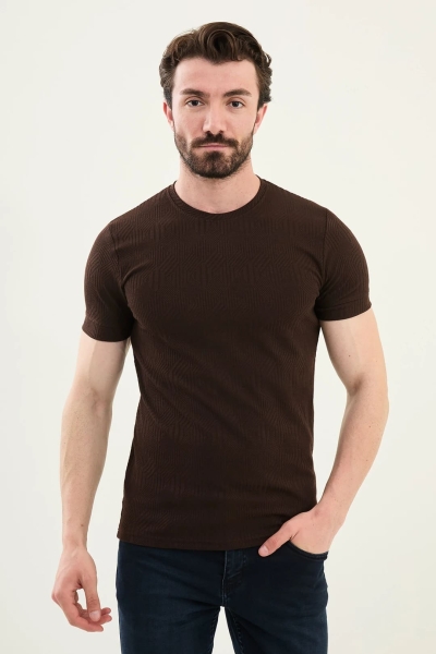 Brown Crew Neck T Shirt