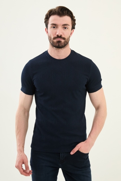 Navy Blue Crew Neck T Shirt