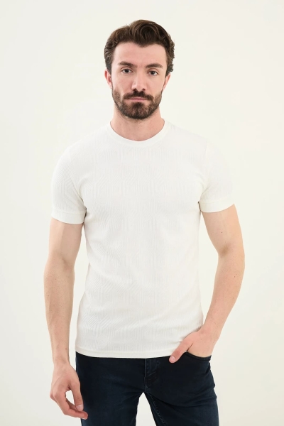 Off White Crew Neck T Shirt