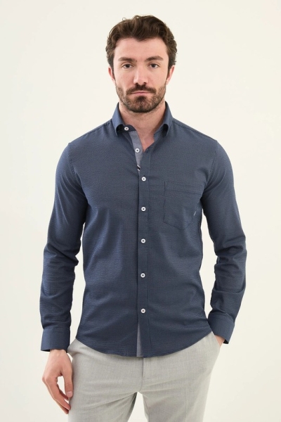 Navy Blue Dress Shirt