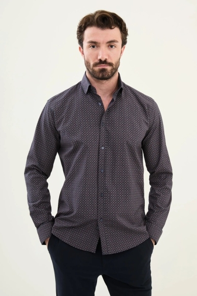 Navy Blue Plaid Shirt