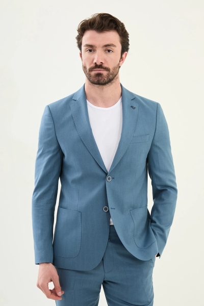 Blue Mens Summer Suit