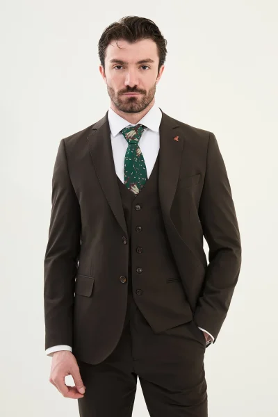 Brown 3 Piece Suit for Men