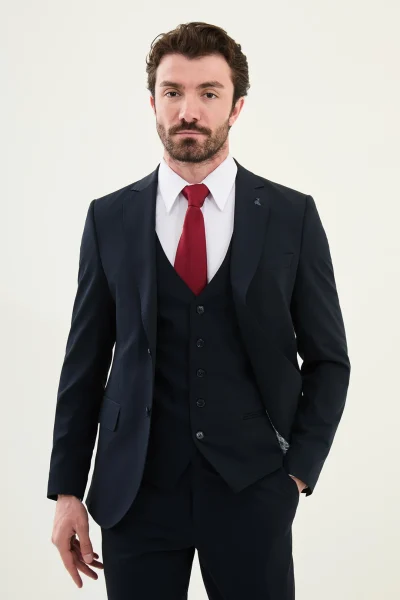 Navy Blue 3 Piece Suit for Men