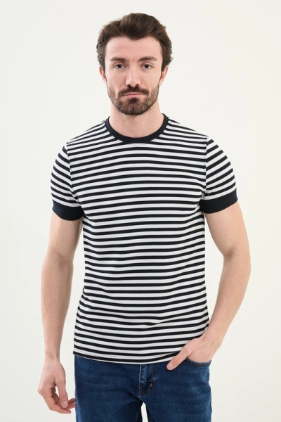 Navy Blue Crew Neck T-Shirt​