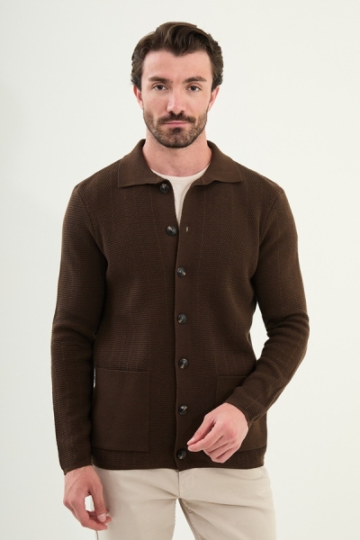 Brown Mens Cardigan